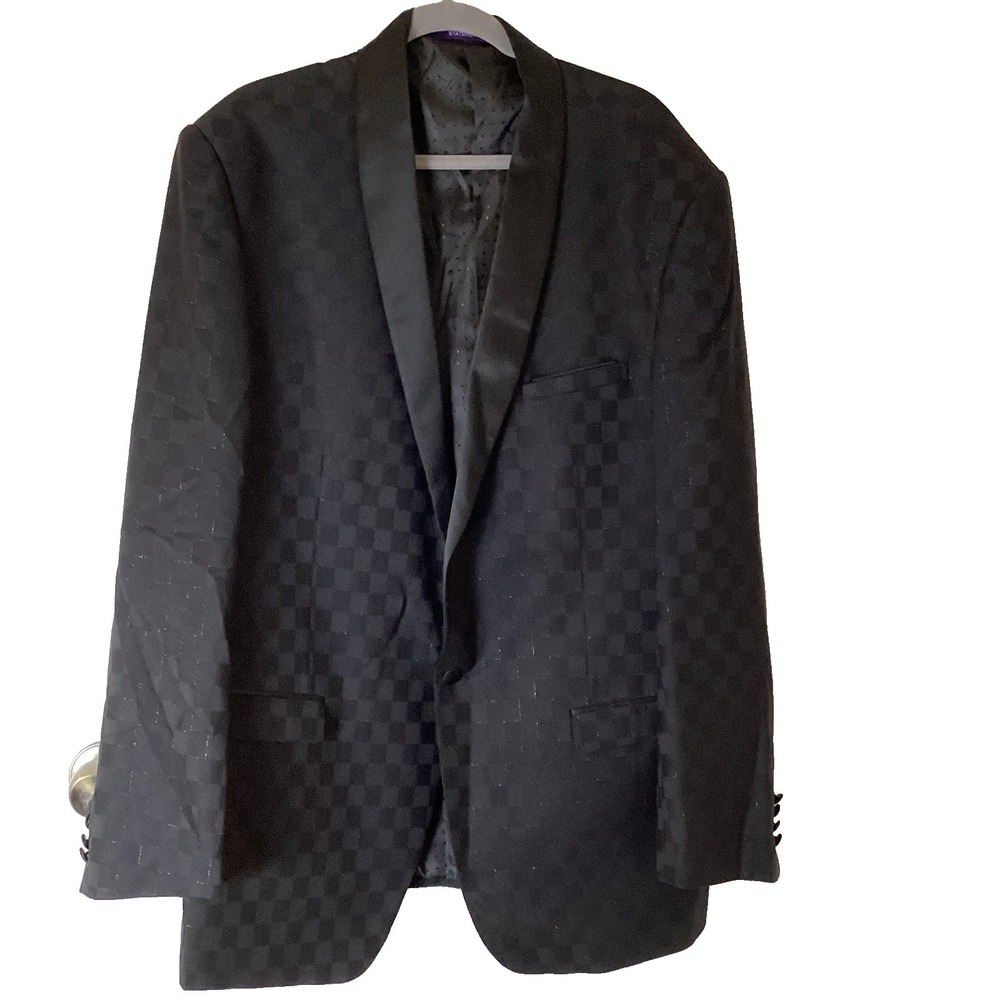 Club Wedding Luxury Rock Statement Handmade Italy Mens 48L Jacket Blazer Black